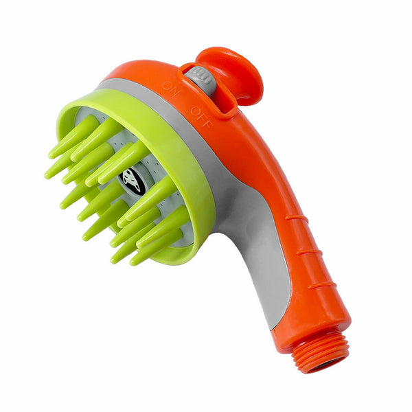 Orange Ultimate Pet Bathing Showerhead Dog Friendly Pressure Boost Spray With Foamer Dog Grooming