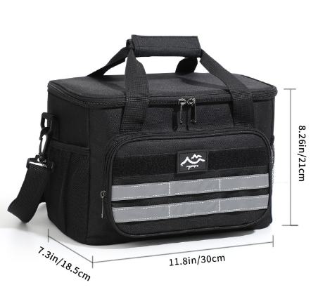 Black Versatile Large Capacity Picnic Insulated Bag Detachable Shoulder Strap & Ice Pack Picnic Baskets & Backpacks