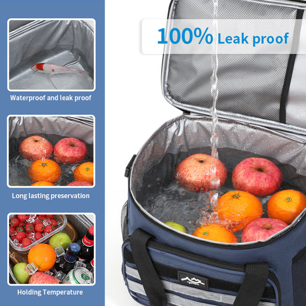 Black Versatile Large Capacity Picnic Insulated Bag Detachable Shoulder Strap & Ice Pack Picnic Baskets & Backpacks