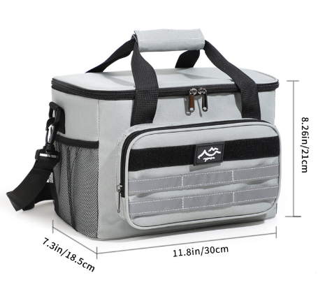 Grey Versatile Large Capacity Picnic Insulated Bag Detachable Shoulder Strap & Ice Pack Picnic Baskets & Backpacks