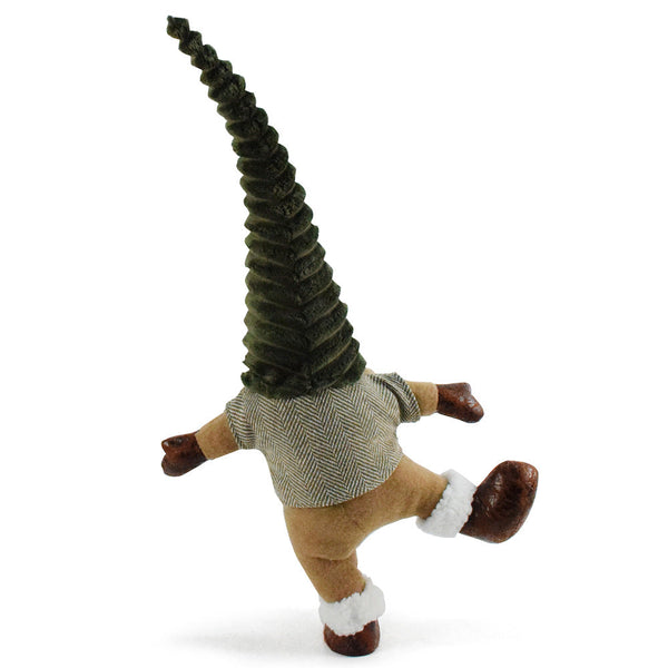 Green Hat One Legged Standing Christmas Gnome Santa & Rudolph Plush Faceless Dwarf Figurine Seasonal Decorations