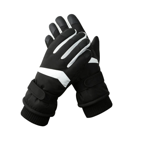 Men's Black White Color Combination Top Rated Waterproof Touchscreen Ski Gloves Fleece Lined For & Women Gloves & Mittens