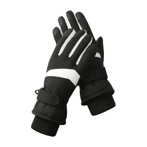 Women's Black White Color Combination Top Rated Waterproof Touchscreen Ski Gloves Fleece Lined For Men & Gloves & Mittens