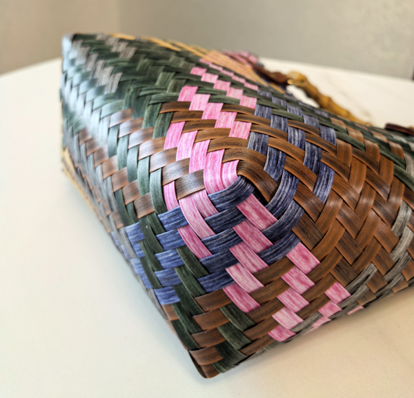 Dachshund Striped Woven Tote Bag Stylish Hand Carry Beach For Women Women's Bags & Handbags