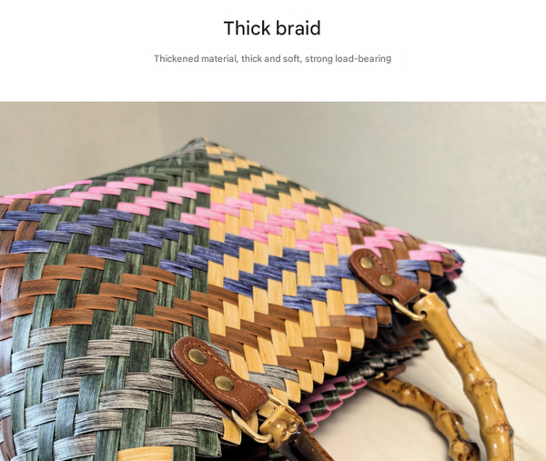 Red Balloon Dog Vintage Striped Dachshund Woven Tote Bag Stylish Hand Carry Beach For Women Women's Bags & Handbags