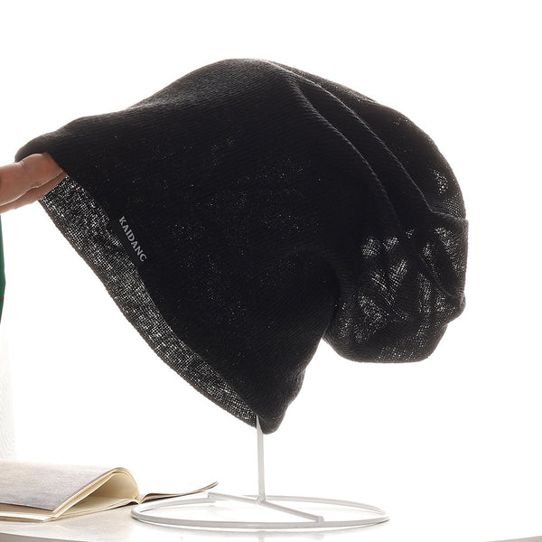 2Pcs Black Stylish Summer Breathable Bald Cap Lightweight White Hair Cover For Women & Men (56 58Cm) Hats