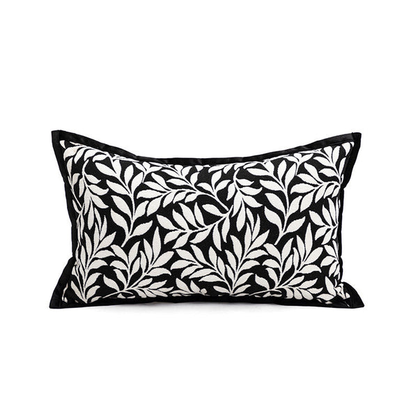 Leaves Triangle Elegant Two Piece Ins Style Jacquard Pillow Covers Black & White Sofa Decor Pillows
