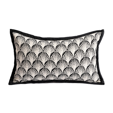 Umbrella Pattern Elegant Two Piece Ins Style Jacquard Pillow Covers Black & White Sofa Decor Pillows