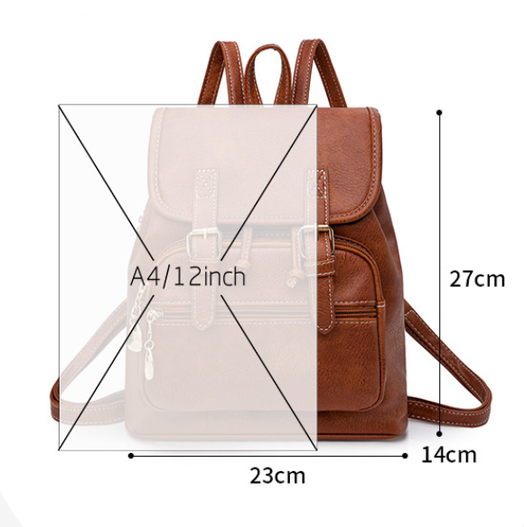 Coffee Stylish Pu Leather Backpack For Women Compact Travel Companion Women Backpacks