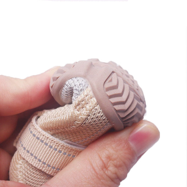 3# Khaki Breathable Woven Dog Shoes For Small To Medium Dogs Non Slip Durable Anti Dirty Paw Protectors Dog Clothing & Shoes
