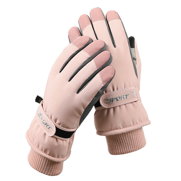 Men's Black White Color Combination Top Rated Waterproof Touchscreen Ski Fleece Lined For Men & Women Gloves