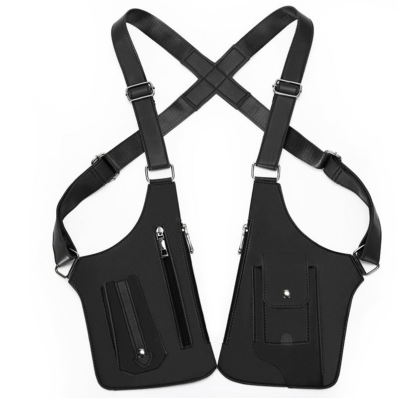 Balck Tactical Underarm Shoulder Holster Bag Anti Theft Double Pouch Vest Pack For Men Bags