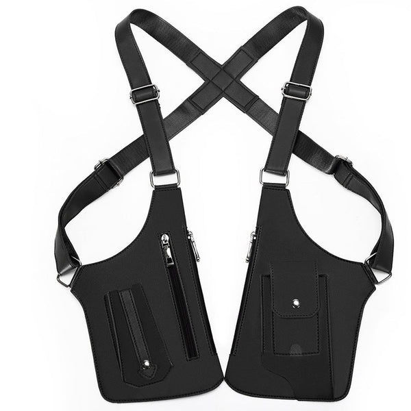 Balck Tactical Underarm Shoulder Holster Bag Anti Theft Double Pouch Vest Pack For Men Bags
