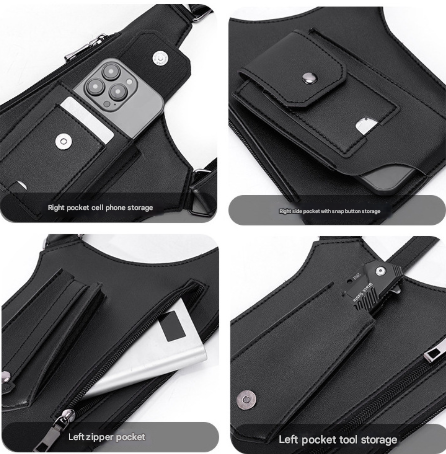 Balck Tactical Underarm Shoulder Holster Bag Anti Theft Double Pouch Vest Pack For Men Bags