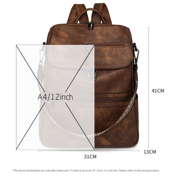 Grey Stylish Anti Theft Backpack For Women Vintage Pu Leather Convertible Rucksack & Shoulder Bag Women Backpacks