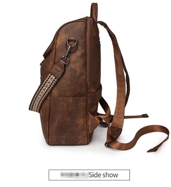 Grey Stylish Anti Theft Backpack For Women Vintage Pu Leather Convertible Rucksack & Shoulder Bag Women Backpacks