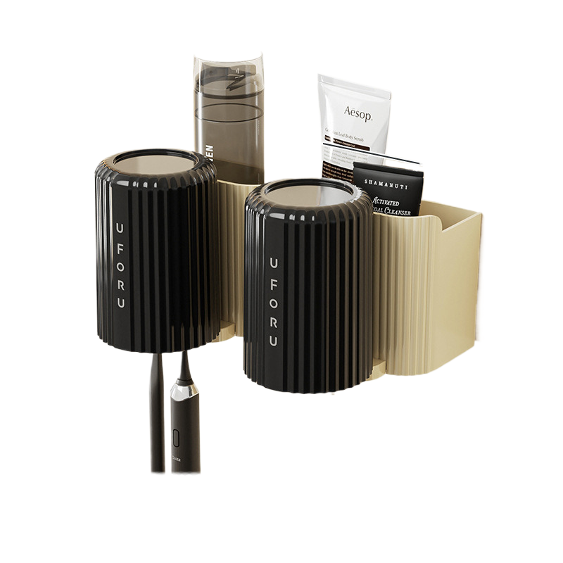 Elosung Cream White Tooth Brush Holder (2 Pack) 20Cm * 11.5Cm 11Cm Tumblers & Toothbrush Holders