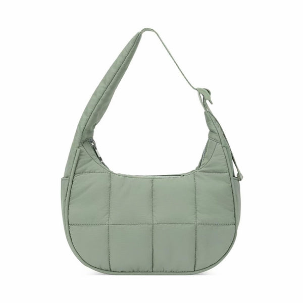 Green Trendy Nylon Puffer Shoulder Bag For Women Lightweight Large Capacity Underarm Tote Women's Bags & Handbags