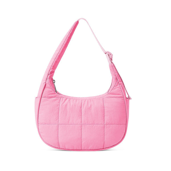 Pink Trendy Nylon Puffer Shoulder Bag For Women Lightweight Large Capacity Underarm Tote Women's Bags & Handbags