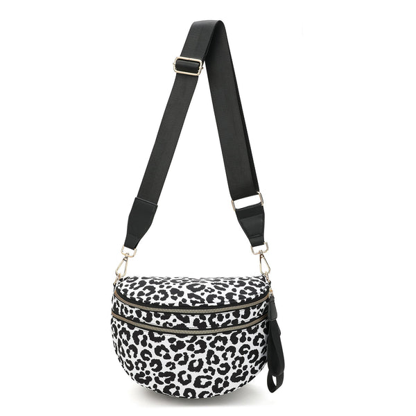 Black White Checkered Trendy Sling Bag Women's Crescent Crossbody Purse With Wide Adjustable Strap Women's Bags & Handbags