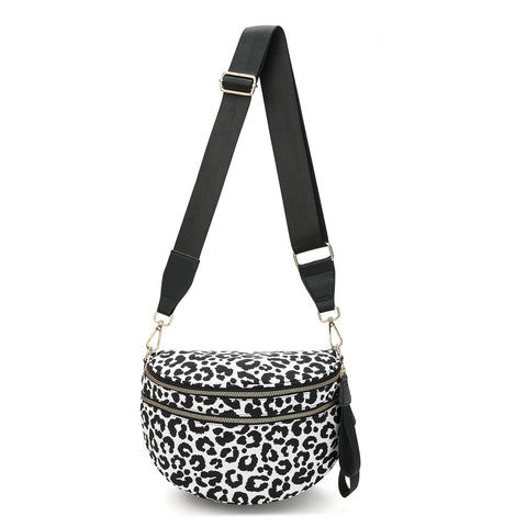 Black White Checkered Trendy Sling Bag Women's Crescent Crossbody Purse With Wide Adjustable Strap Women's Bags & Handbags