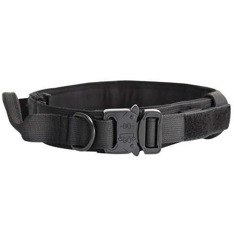 M Black Tactical Dog Collar Heavy Duty Nylon Pet For Medium Large Dogs Adjustable 3.8Cm Width Dog Collars
