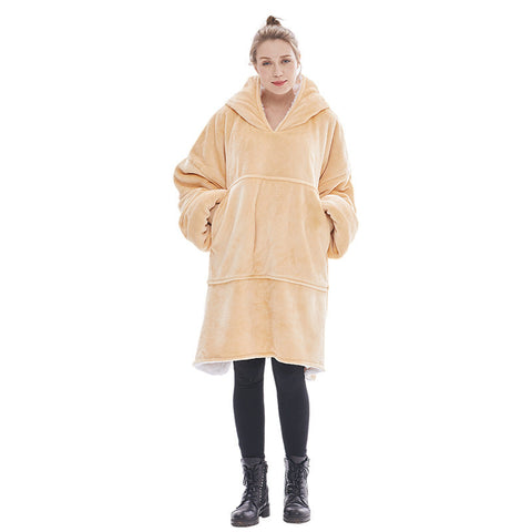 Yellow Oversized Wearable Blanket Hoodie Ultra Soft Cozy Snuggle Pullover For Adults Hoodie Robes