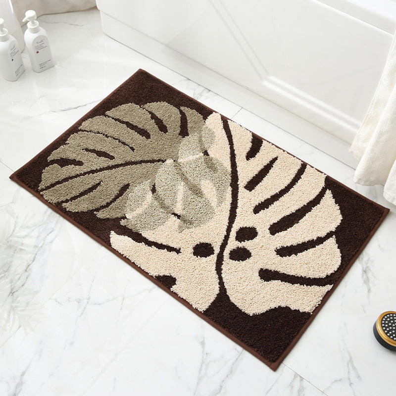 Leaves Fall In Autumn Brown Jacquard Bathroom Mat Super Absorbent Non Slip Rug (40X60cm) Toilet Floor For Bathroom/Bedroom/Entryway Bath Mats Rugs & T