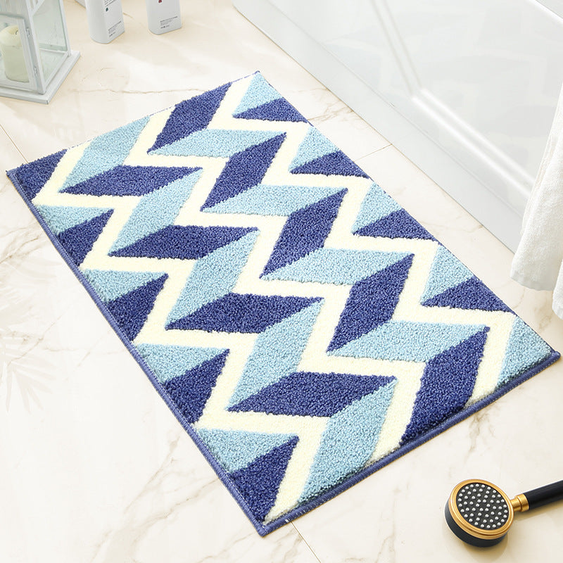 Blue Bathroom Mat Super Absorbent Non Slip Rug (40X60cm) Toilet Floor For Bathroom/Bedroom/Entryway Bath Mats Rugs & Toilet Covers