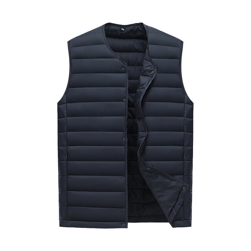 S Navy Blue Men's Lightweight Quilted Puffer Vest Ideal Sleeveless Jacket For Winter Layering Coats Jackets & Vests