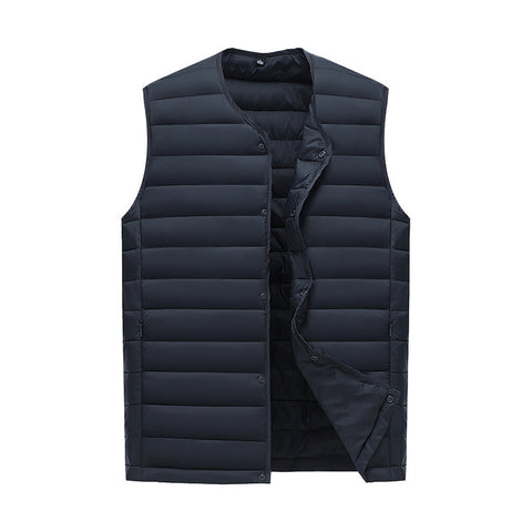 S Navy Blue Men's Lightweight Quilted Puffer Vest Ideal Sleeveless Jacket For Winter Layering Coats Jackets & Vests