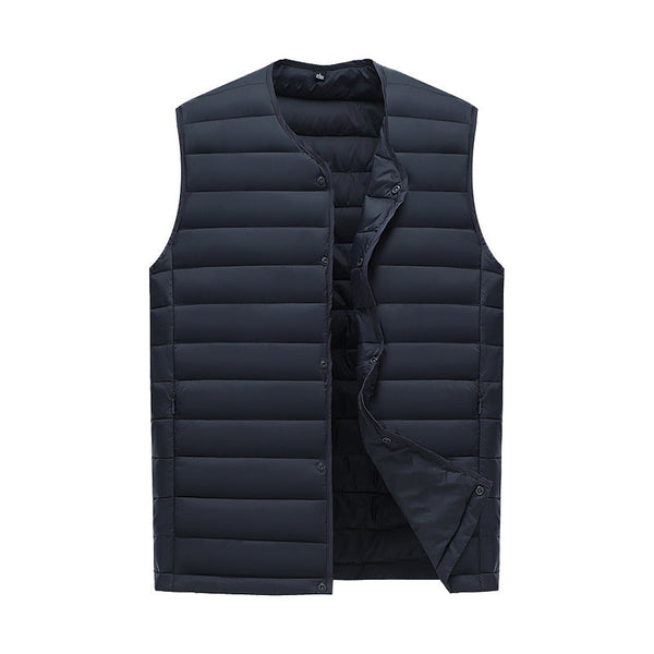 Xxl Navy Blue Men's Lightweight Quilted Puffer Vest Ideal Sleeveless Jacket For Winter Layering Coats Jackets & Vests