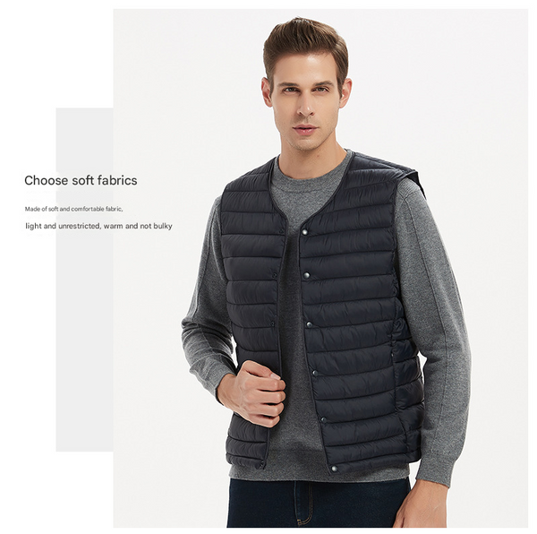 Xxl Navy Blue Men's Lightweight Quilted Puffer Vest Ideal Sleeveless Jacket For Winter Layering Coats Jackets & Vests