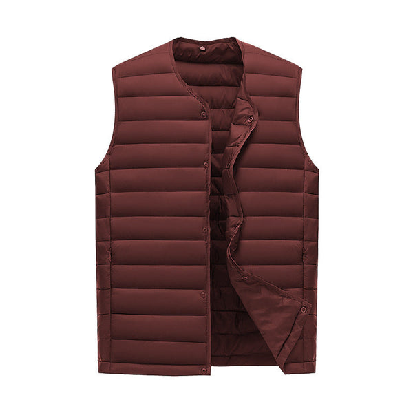 Xl Wine Red Men's Lightweight Quilted Puffer Vest Ideal Sleeveless Jacket For Winter Layering Coats Jackets & Vests