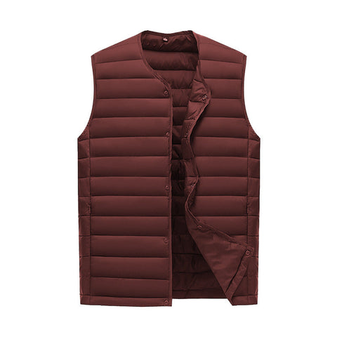 Xl Wine Red Men's Lightweight Quilted Puffer Vest Ideal Sleeveless Jacket For Winter Layering Coats Jackets & Vests