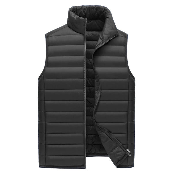 Xxl Black Men's Lightweight Puffer Vest Stand Collar Quilted Sleeveless Jacket For Winter Coats Jackets & Vests