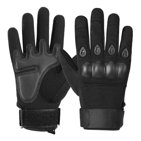 Size M Black Hard Knuckle Tactical Full Finger Protective Gear For Motorcycle Cycling Outdoor Sports Gloves