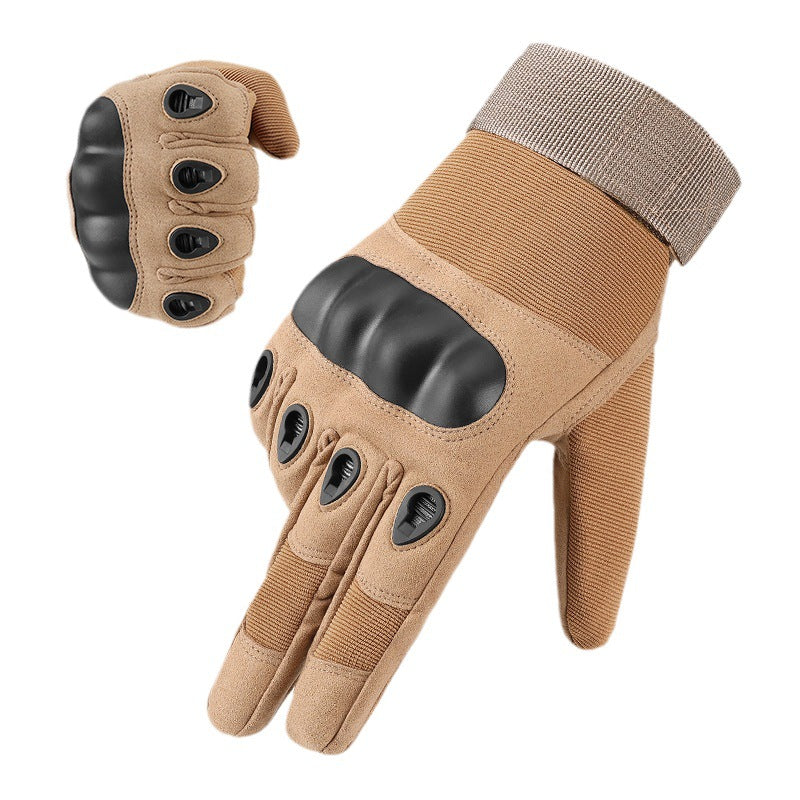Xl Khaki Hard Knuckle Tactical Full Finger Protective Gear For Motorcycle Cycling & Outdoor Sports Gloves