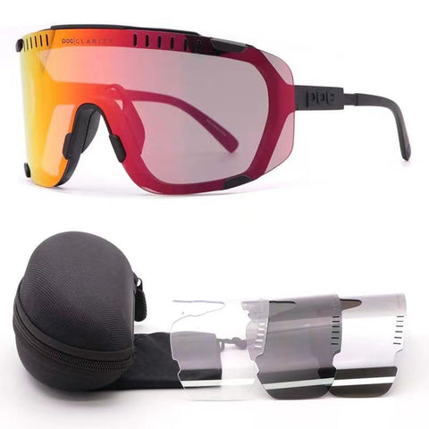 Black Frame Tea Gold Tablet Oversized Shield Cycling Sunglasses Wide Vision Uv400 Sports Eyewear For Road & Mtb Sunglasses Goggles
