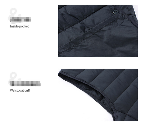 S Navy Blue Men's Lightweight Puffer Vest Stand Collar Quilted Sleeveless Jacket For Winter Coats Jackets & Vests