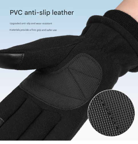 Xs Black Winter Fleece Touchscreen Warm & Water Repellent For Cycling Outdoor Sports Gloves