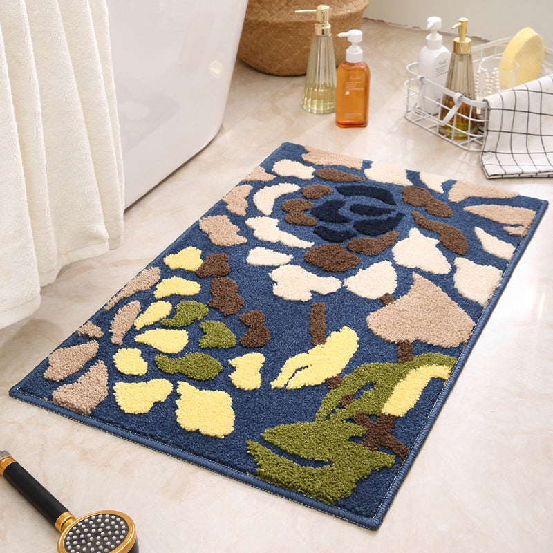 Blue Pattern Bathroom Mat Super Absorbent Non Slip Rug (40X60cm) Toilet Floor For Bathroom/Bedroom/Entryway Bath Mats Rugs & Toilet Covers