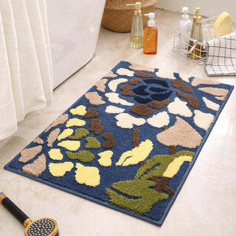 Blue Pattern Bathroom Mat Super Absorbent Non Slip Rug (40X60cm) Toilet Floor For Bathroom/Bedroom/Entryway Bath Mats Rugs & Toilet Covers