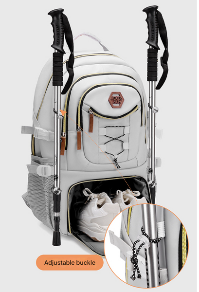 White Stylish Large Capacity Backpack Water Resistant Oxford Rucksack For Travel School & Daily Use Rucksacks