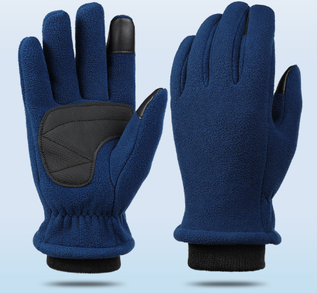 Xs Navy Blue Winter Fleece Touchscreen Warm & Water Repellent For Cycling Outdoor Sports Gloves
