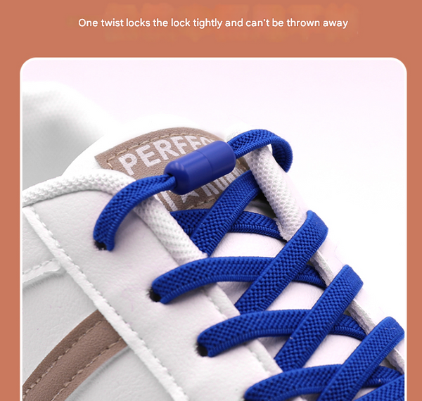 White No Tie Elastic Shoelaces With Quick Lock System Flat Tieless Laces For Kids And Adults Shoe Laces
