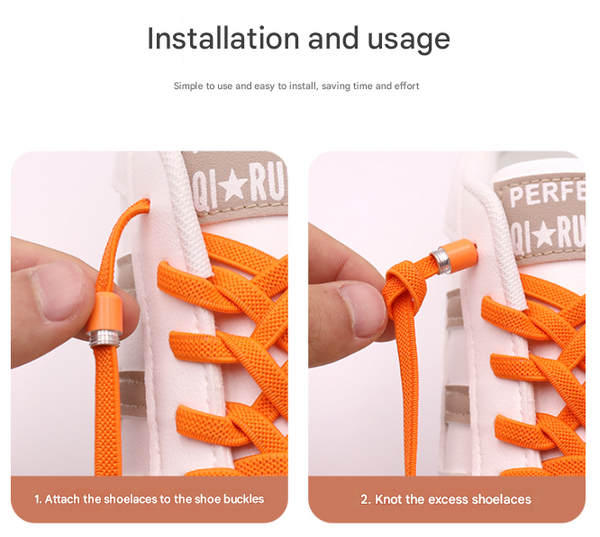 White No Tie Elastic Shoelaces With Quick Lock System Flat Tieless Laces For Kids And Adults Shoe Laces