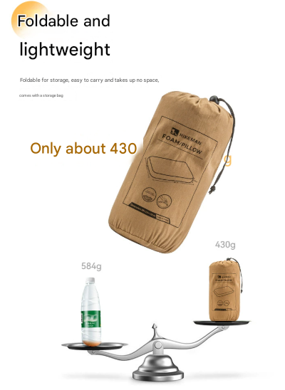 Coffee Ergonomic Memory Foam Travel Pillow For Neck Support Portable & Compact Camping Flights And Napping Pillows