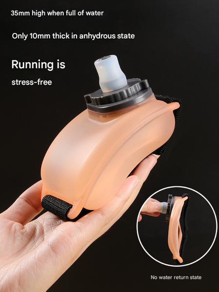 2 Pices Orange Ergonomic Wearable Hydration Flask Hands Free Wrist Water Bottle For Running & Sports Canteens Bottles & Flasks