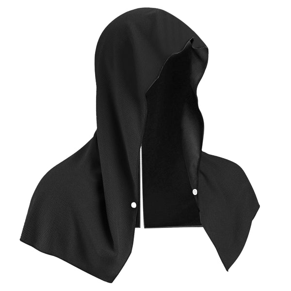 Black 5 Pack Instant Cooling Towel Set Upf Sun Protection Hooded Ice Towels For Sports & Outdoor Activities Gym Towels